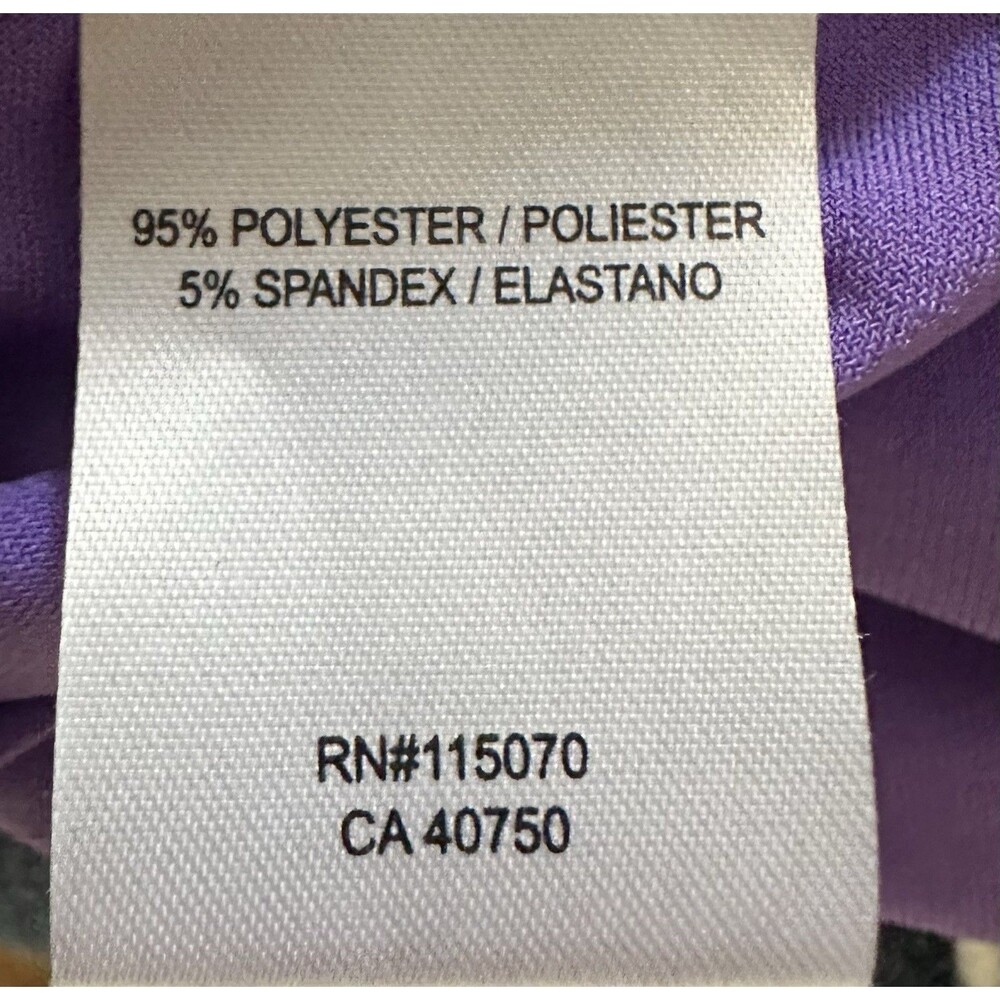 Nina Leonard Purple Dress XL Sleeveless Stretch Chain Waist Fit Flare - Picture 8 of 8